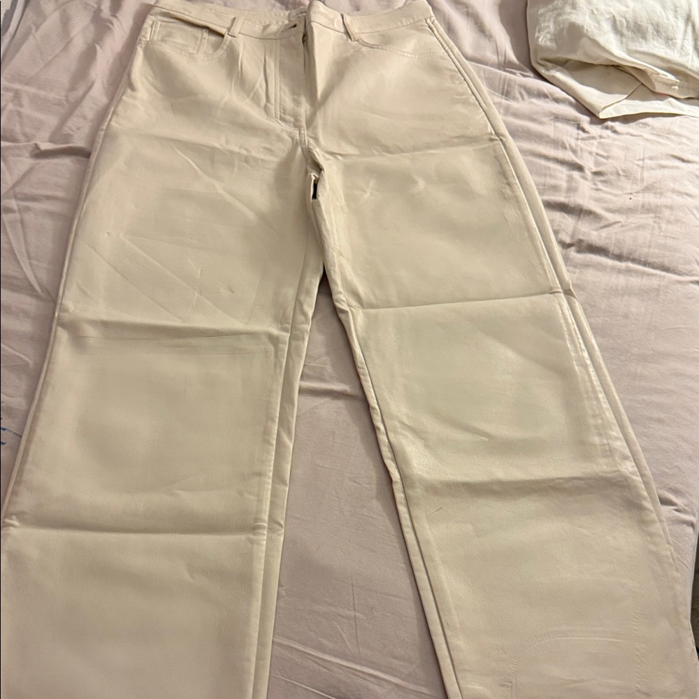 Wilfred Off-White Leather Pants